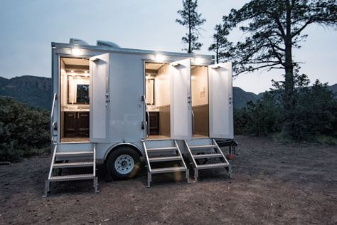 LTD Portable Restrooms luxury 3 station trailer Toilet Trailer Wedding, Portable Restroom Trailer, Restroom Trailer, Bathroom Trailer Wedding, Portable Bathroom Trailer, Portable Bathroom Ideas, Mobile Bathroom Trailer, Mobile Toilet, Luxury Portable Restrooms