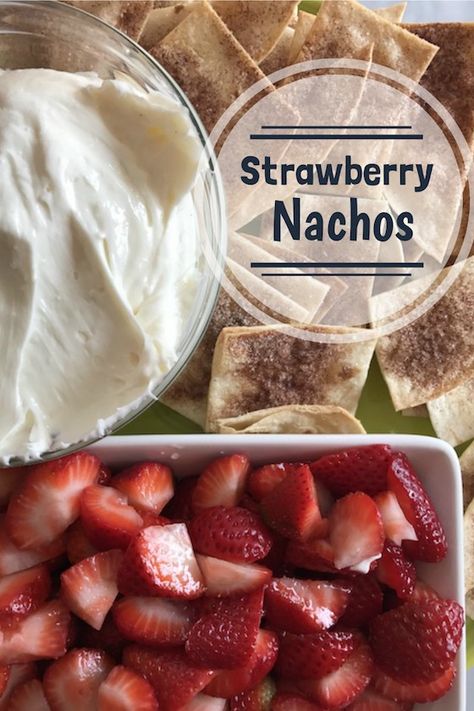 Strawberry Cheesecake Nachos Recipe, Strawberry Cheesecake Nachos, Strawberry Nachos, Rv Snacks, Summer Suppers, Cinnamon Sugar Tortillas, Dessert Nachos, Breakfast Favorites, Tortilla Chip Recipe