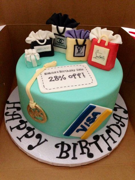 Shopping Cake #shopping #shopaholic #cake https://www.facebook.com/MissConfectionality Shopoholic Cake Designs, Shopaholic Birthday Cake, Birthday Cake Shopping Theme, Shopping Theme Cake Birthday, Shopping Cake Ideas, Shopping Cakes Birthday, Shopping Birthday Cake, Shopping Theme Cake, Born To Shop Cake