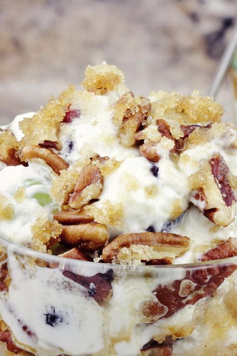 Indulge in a sweet and creamy dessert with our easy-to-make grape salad recipe. Made with fresh grapes, cream cheese, and pecans, this refreshing salad is perfect for any occasion. Our step-by-step instructions make it easy to whip up in no time, while the blend of flavors is sure to impress your guests. Serve as a side dish or a light dessert, and watch as your taste buds savor every bite. Try our Sweet and Creamy Grape Salad recipe today and experience a new level of culinary delight! Creamy Grape Salad, Grape Salad Recipe, Grape Salad, Light Desserts, Refreshing Salad, Refreshing Desserts, Crunchy Pecans, Whipped Cream Cheese, Grocery Coupons