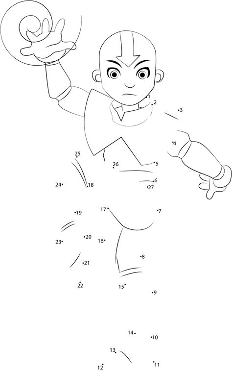 Avatar Aang dot to dot printable worksheet - Connect The Dots Avatar The Last Airbender Activities, Avatar Coloring Pages, Calming Coloring Pages, Santa Coloring Pages, Star Wars Colors, Dragon Coloring Page, Dog Coloring Page, Kids Coloring Book, Dot To Dot