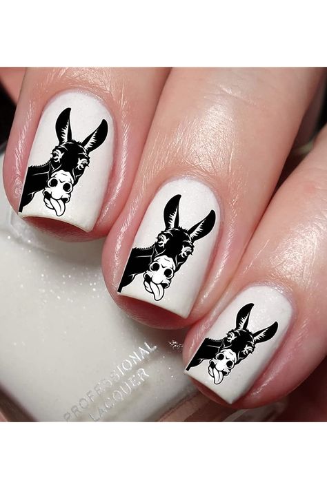 Donkey Lovers Nail Art Decal Sticker Goat Nails Art, Goat Nails, Nurse Nails, Type Of Nails, Galaxy Nail Art, Popular Nail Art, Animal Nail Art, Punk Nails, Goat Lover