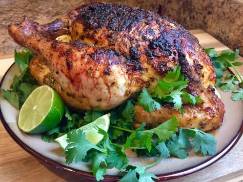 Lime Roasted Chicken, Dutch Oven Whole Chicken, Dinner Hacks, Whole Baked Chicken, Tequila Lime Chicken, Drunken Chicken, Roasted Chicken Legs, Cilantro Recipes, Lime Chicken Recipes