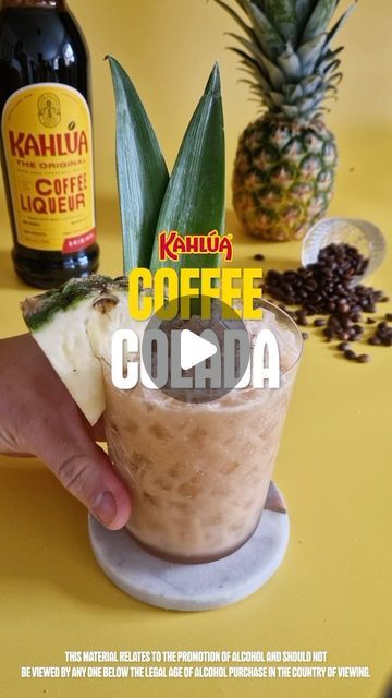 Kahlúa on Instagram: "Who needs a plane ticket when you have the Kahlúa Coffee Colada? Transport yourself to a tropical paradise, one sip at a time. 🍍

WHAT YOU’LL NEED:

30ml Kahlúa
30ml aged rum
45ml pineapple juice
45ml coconut milk
15ml lime juice
Pineapple leaves to garnish
Grated nutmeg

HOW TO MAKE ONE:

1. Combine all liquid ingredients into a shaker and get SHAKING.
2. Pour into a glass filled with ice and garnish with pineapple & nutmeg
3. Enjoy! 

#Kahlúa #Kahlua #Cocktails #CoffeeColada #PinaColada" Kahlua Cocktails, Pineapple Leaves, Aged Rum, Plane Ticket, Pineapple Juice, A Plane, Pina Colada, Tropical Paradise, Lime Juice