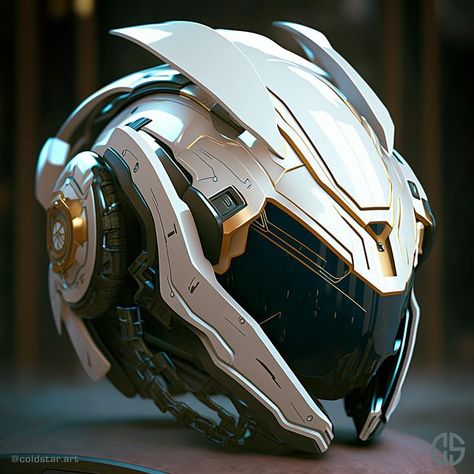 Futuristic Helmets, Cyberpunk Motorcycle, Sci-fi Helmet, White Helmet, Cool Bike Helmets, Teknologi Futuristik, Predator Helmet, Futuristic Helmet, Helmet Concept