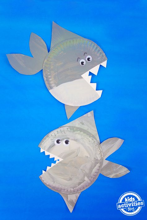 It's Shark Week and we're excited to share shark activities for kids all week long! This shark paper plate craft is perfect for kids big and little. They c Elementary Activities, Family Activities (all ages), Kindergarten Activities, Preschool Activities shark, Shark Crafts, shark week, sharks Shark Activities For Kids, Shark Crafts, Shark Activities, Under The Sea Crafts, Shark Craft, Paper Plate Craft, Shark Art, Elementary Activities, Sea Crafts