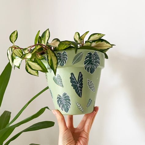 Hand Painted Pots, Pottery Plant Pots, Painted Plant Pot, Plant Pot Design, Flower Pot Art, Plant Pot Diy, Plant Crafts, Painted Pots Diy, Painted Plant Pots