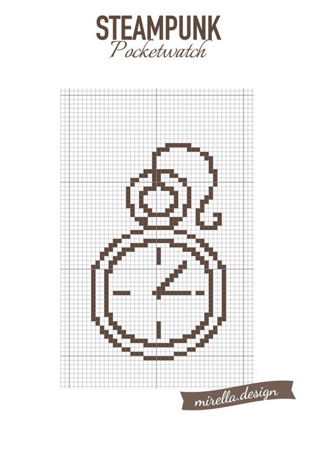 Steampunk pocketwatch by Mirella-Gabriele.deviantart.com on @DeviantArt knit it stitch it #chart #knitting #knittingchart Steampunk Cross Stitch, Knitting Pattern Beginner, Knitting Patterns For Beginners, Patterns Japanese, Steampunk Clock, Pixel Art Pattern, Knitting Charts, Machine Knitting, Show Me Your