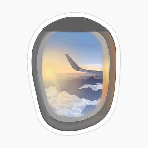 Sunrise Sticker, Early Morning Flight, Morning Flight, Airplane Window, Aesthetic Sticker, Sticker Collection, Window Stickers, Glossier Stickers, The View