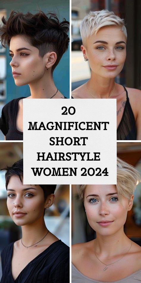 20 stylish short haircuts for women 2024 Very Short Haircut For Women, Short Hair High Forehead, Short Hair For Girls Ideas, Short Sides Long Top Women, Real Short Hairstyle Women, Short Hairstyle Women Low Maintenance, Short Back And Sides Women, Messy Short Hair Pixie, Womans Short Haircut Latest Hairstyles