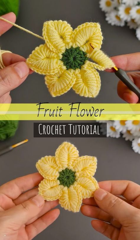 Free Puff Flower Crochet Pattern, Flower Puff Crochet Pattern, Puffy Flower Crochet Pattern, Large Crochet 3d Flowers Free Pattern, Puff Flower Crochet Pattern Video Tutorials, Crochet Block Stitch, Diy Crochet Flowers, Crochet Clothes For Women, Crochet Baby Bonnet