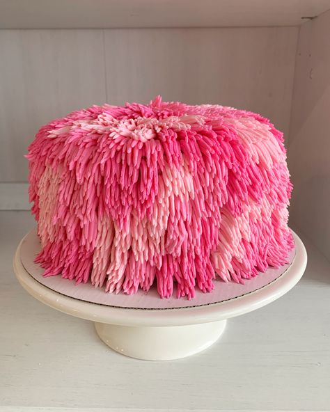 Shag Cake Ideas, Shag Cake, Toddler Birthday Party Themes, Hot Pink Cakes, Heart Birthday Cake, Barbie Birthday Cake, 16 Cake, Toddler Birthday Party, Funny Birthday Cakes