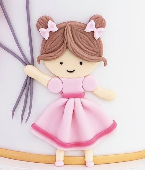 Zoo Cake Topper, Fondant Girl, Diy Cake Topper Birthday, Doll Cake Topper, Photo Cake Topper, Cake Decorating Courses, Baby Shower Sweets, Baby First Birthday Cake, Happy Birthday Printable