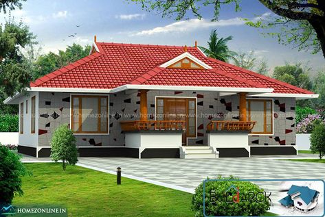 Single Floor Home Design, Kerala Style House, Modern Traditional House, Mountain Craftsman House Plans, Rustic Mountain Homes, Double Story House, Single Floor House Design, Kerala House, Log Home Floor Plans