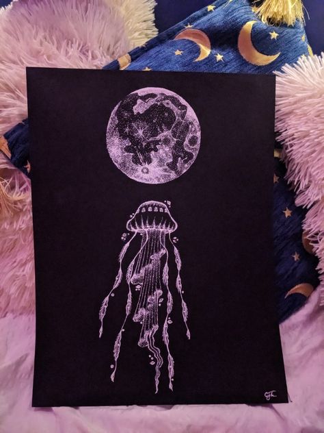 Moon Jellyfish, Jellyfish Art, Jellyfish, Bleach, Moon, Art