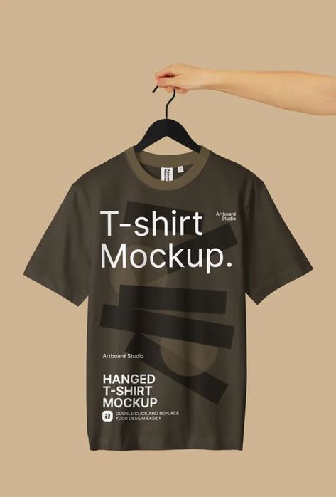 Free T Shirt Mock-up PSD with Hanger Tshirt Mockup Free, Mock Up T Shirt, Shirt Dress Outfit, Shirt Logo Design, Comfort Colors Tshirt, Blank T Shirts, Free Tshirt, Shirt Print Design, Clothing Mockup