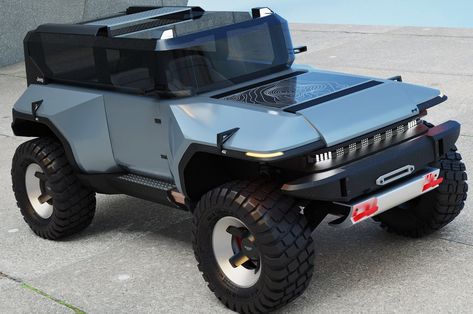 This futuristic Wrangler is a cross between the classic Jeep and Hummer EV - Yanko Design Truk Ford, Cars Sketch, Wrangler Car, Jeep Concept, Chicago Auto Show, Classic Jeeps, Car Concept, Jeep Wrangler Yj, Jeep Models