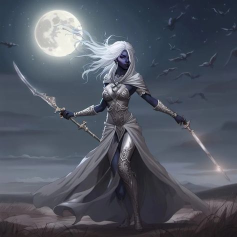 Moon Dancer of Eilistraee - AI Generated Artwork - NightCafe Creator Dnd Drow, Dnd Inspiration, Dungeons And Dragons Classes, Dancers Art, Dnd Art, Dark Elf, Mystical Creatures, Woman Drawing, Art Generator