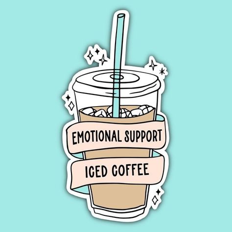 Wellness Stickers, Therapy Stickers, Iced Coffee Sticker, Coffee Sticker Design, Trendy Stickers, Sticker Design Inspiration, Lover Sticker, Coffee Stickers, Kindle Case