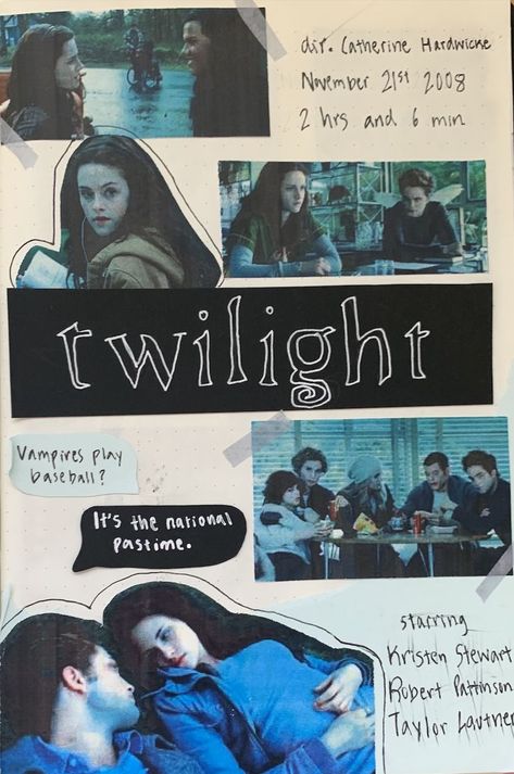 Twilight Journal Page, Twilight Journal, Movie Collage, Twilight Aesthetic, Twilight Book, Smash Journal, Twilight Film, Movie Journal, Twilight Pictures