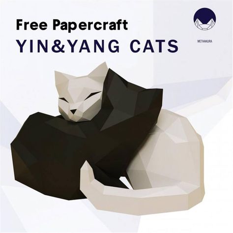 Papercraft Templates Printables, 3d Cats, Origami Templates, 3d Templates, Cat Template, Diy Spring Crafts, Free Printable Crafts, Paper Box Template, 3d Paper Art