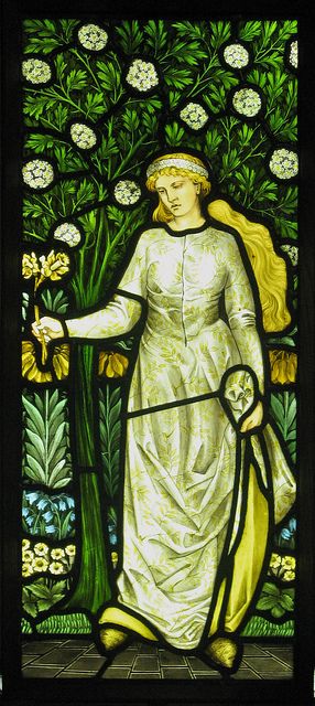 William Morris Four Seasons Pre Raphaelite Art, Edward Burne Jones, John Everett Millais, Stained Glass Angel, William Morris Art, William Morris Designs, Stained Glass Paint, Art And Craft Design, English Art