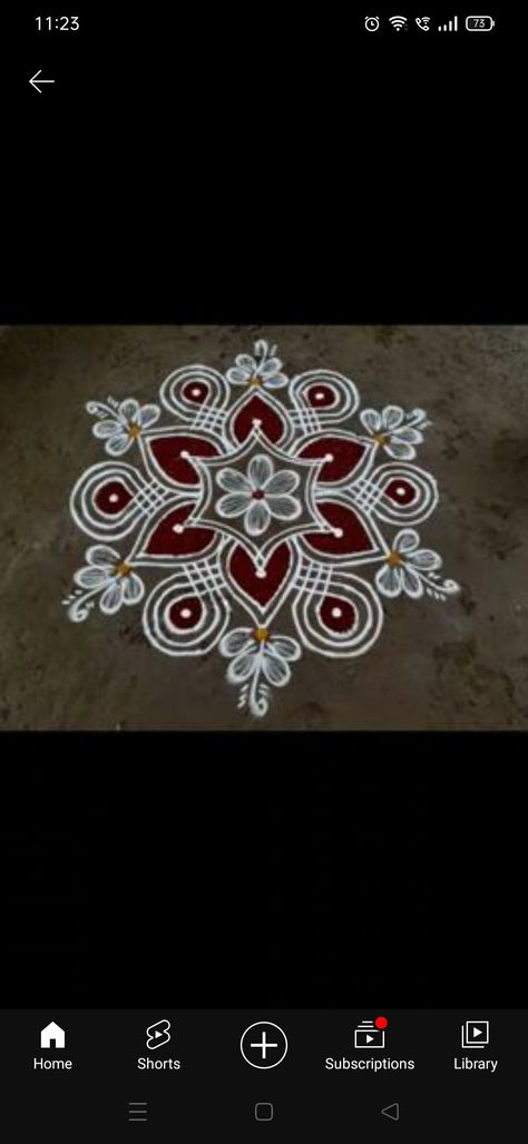 Rangoli Kolam Designs Simple, Simple Kolam Designs, Simple Rangoli Kolam, Flower Kolam, Pattern Design Drawing, Easy Rangoli Designs Videos, Very Easy Rangoli Designs, Rangoli Designs Photos, Flower Pattern Drawing