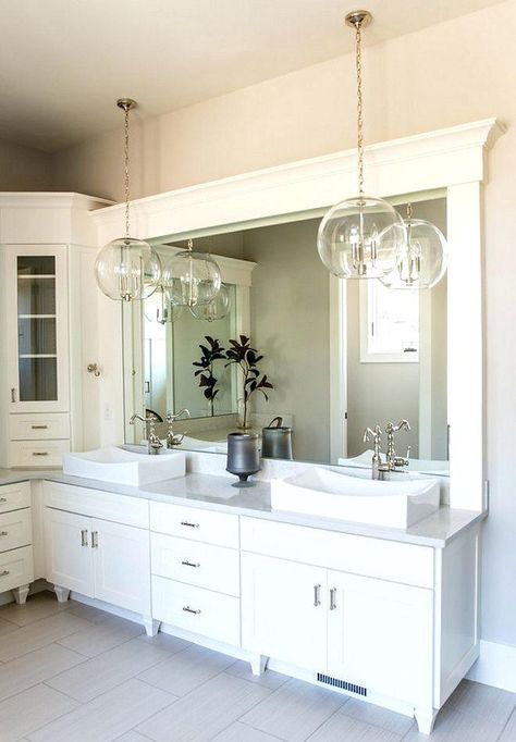 Bathroom Mirror Design, Large Bathroom, Gallery Ideas, Bathroom Pendant, Bathroom Pendant Lighting, Bathroom Ceiling, Timber Frame Homes, Bathroom Ceiling Light, Trendy Bathroom