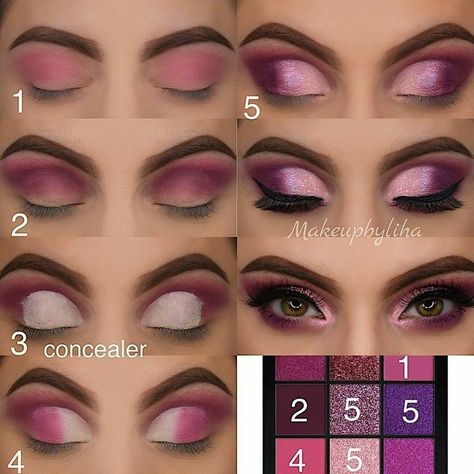 Eye Makeup For Brown Eyes, Rosa Make-up, Teknik Makeup, Maquillage Yeux Cut Crease, Mekap Mata, Eyeshadow Ideas, Makeup Pictorial, Pink Eye Makeup, Eye Makeup Techniques