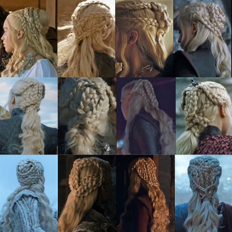 May H on X Daenerys Braids, Game Of Thrones Hairstyles, Daenerys Targaryen Hair, Daenerys Hair, Targaryen Hair, Hair Expo, Preppy Hairstyles, Medieval Hairstyles, High Fashion Hair