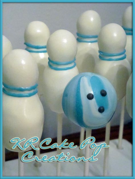 Bowling Cake Pops, Bowling Cakes, Bowling Fundraiser, Purple Cake Pops, Bowling Cake, No Bake Cake Pops, Delish Cakes, Brownie Pops, Cake Pop Designs