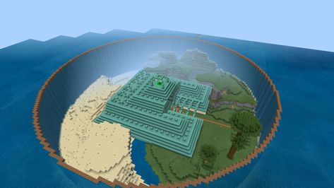 Project of draining and transforming an ocean monument : Minecraft Minecraft Ocean Monument Ideas, Ocean Monument Base Minecraft, Villager Statue, Minecraft Circle, Minecraft Park, Minecraft Circles, Minecraft T, Minecraft Comics, Minecraft Structures