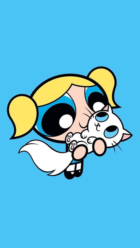 Cute Bubbles Powerpuff, Bubbles Wallpaper Powerpuff, Bubbles Powerpuff Girls Aesthetic, Power Puff Girls Aesthetic, Powerpuff Bubbles, Bubbles Powerpuff, Power Puff Girls Bubbles, Pop Art Comic Girl, Bubble Cat