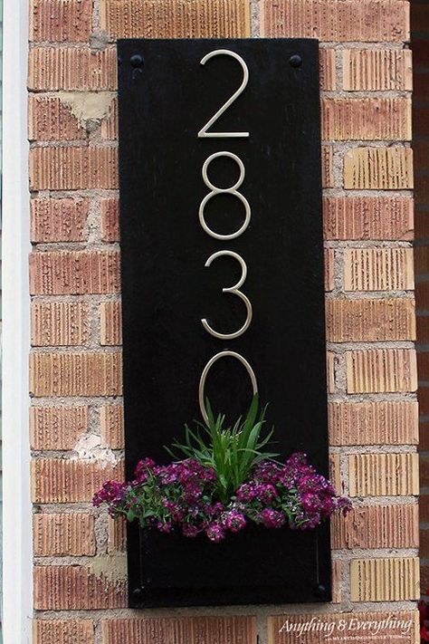 DIY Address Plaque House Numbers Diy, Wood Craft Projects, House Number Sign, Address Plaque, Craft Night, Address Sign, Window Box, House Numbers, Planter Boxes