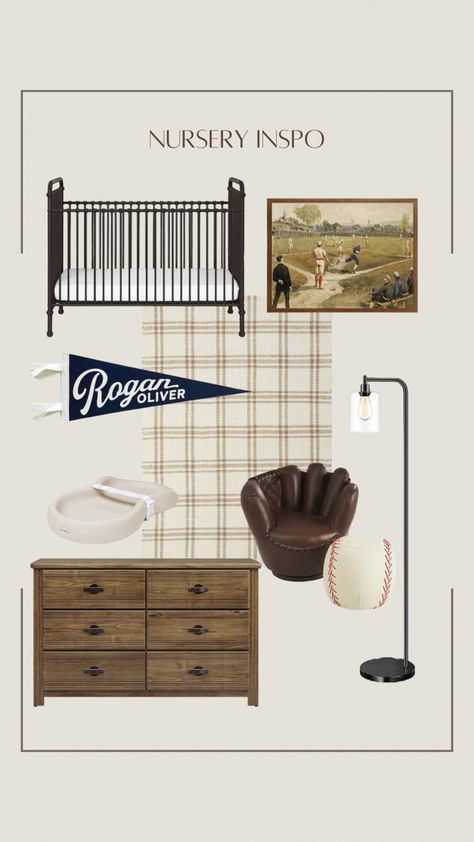 Neutral boy nursery 
Vintage boy nursery 
Vintage sports nursery Subtle Sports Nursery, Vintage Varsity Nursery, Country Club Nursery, All American Boy Nursery, Retro Sports Nursery, Neutral Baseball Nursery, Neutral Sports Nursery, Vintage Nursery Ideas Boy, Rustic Sports Nursery