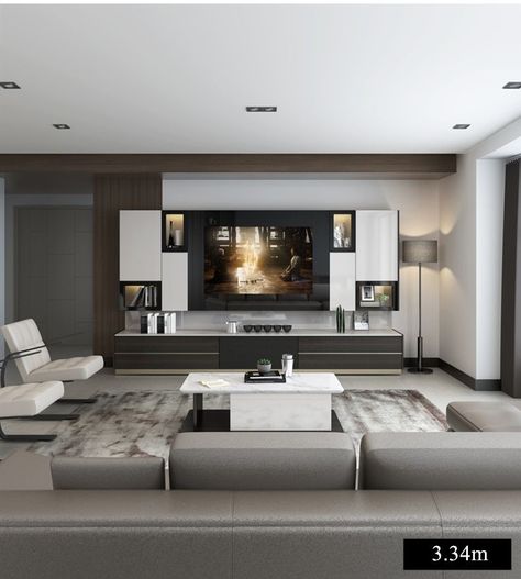 Living Room Flat, Tv Wall Design Luxury, Cabinet Nordic, Luxury Tv Wall, Tv Stand Entertainment Center, Flat Tv, Wooden Sofa Set Designs, Modern Tv Wall, Wall Panel Design