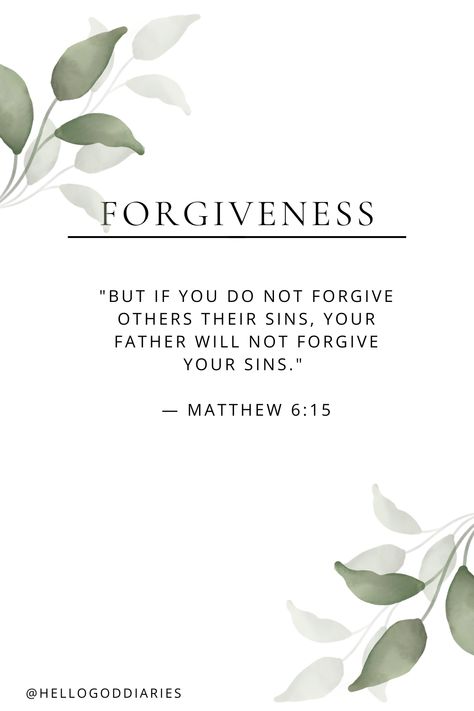 "But if you do not forgive others their sins, your Father will not forgive your sins." — Matthew 6:15 Matthew 6 19, Forgive Others, Bible Readings, Bible Study Verses, Matthew 6, Forgiving Yourself, Read Bible, Bible Study, Verses