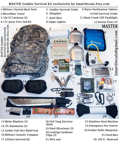 Survival kit Apocalypse Survival Kit, Zombie Survival Guide, Zombie Survival Kit, Supraviețuire Camping, Doomsday Preppers, Emergency Survival Kit, Doomsday Prepping, Apocalypse Survival, Awesome Sauce