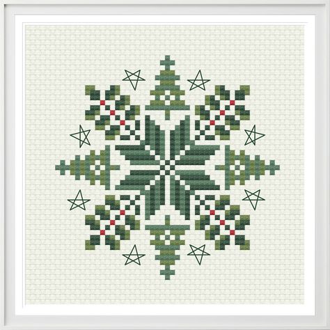 Pinecone Cross Stitch, Modern Christmas Cross Stitch, Cross Stitch Ornaments Patterns, Christmas Cross Stitch Patterns Free Charts, Cross Stitch Christmas Patterns, Cross Stitch Ornaments, Tree Cross Stitch Pattern, Christmas Cross Stitch Patterns Free, Snowflake Cross Stitch