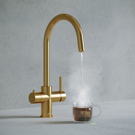 Verana Boiling Taps: 3-in-1 and 4-in-1 Taps | Verana Hot Water Tap, Boiling Water Tap, Brass Tap, Brushed Copper, Kitchen Mixer Taps, Boiling Water, Gunmetal Grey, Traditional Kitchen, Black And Brass