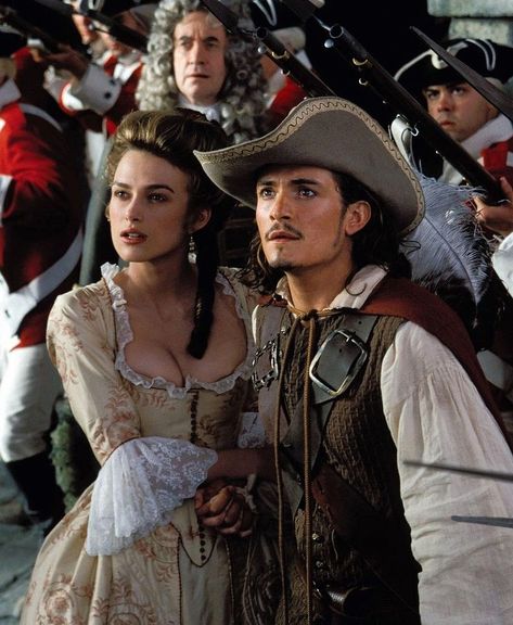 #willabeth #piratesofthecaribbean #potc #willturner #elizabethswann #orlandobloom #keiraknightley #love #couple #fashion #period #perioddrama #movie #moviecouple #movies #film #style fashion willabeth Will Turner And Elizabeth Swan Costume, Elizabeth Swan Costume, Elizabeth Swann Costume, Keira Knightley Pirates, Will And Elizabeth, Kiera Knightly, Kaptan Jack Sparrow, Cool Attitude, Elizabeth Swann