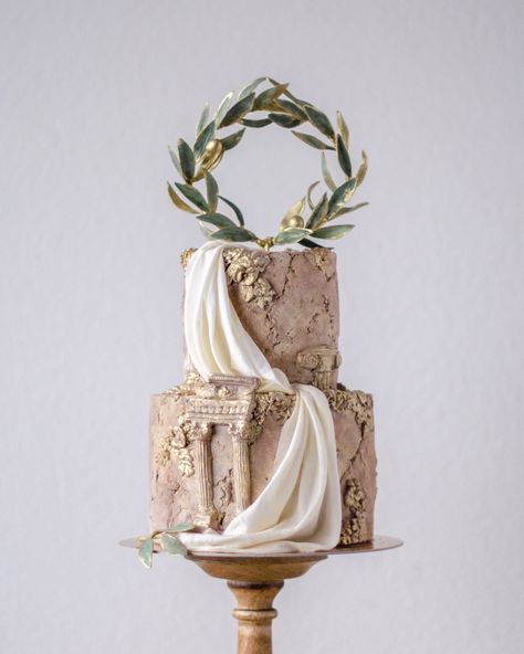 Roseraé Cakes Greek Theme Wedding Cake Ideas Elegant, Wedding Cakes Unique, Cakes Unique, Greek Cake, Best Wedding Cakes, Unique Wedding Cake, Wedding Cake Design, Pretty Wedding Cakes, Wedding Cake Ideas