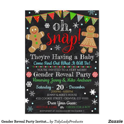 Gender Reveal Party Invitation Christmas Gender Reveal Party, Christmas Gender Reveal, Gender Reveal Baby Shower Themes, Christmas Invite, Pregnancy Ideas, Lights Party, Gender Reveal Themes, Gender Reveal Party Invitations, Invitation Text