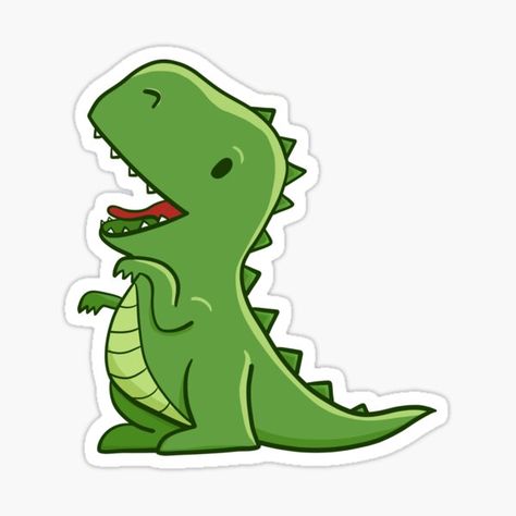 "Little T-Rex" Sticker by Fellball | Redbubble Ninjago Sticker, T Rex Cartoon, Cute T Rex, Stickers Cool, Dinosaur Stickers, Boys Sticker, Baby Dino, Photo Stickers, Cartoon Dinosaur