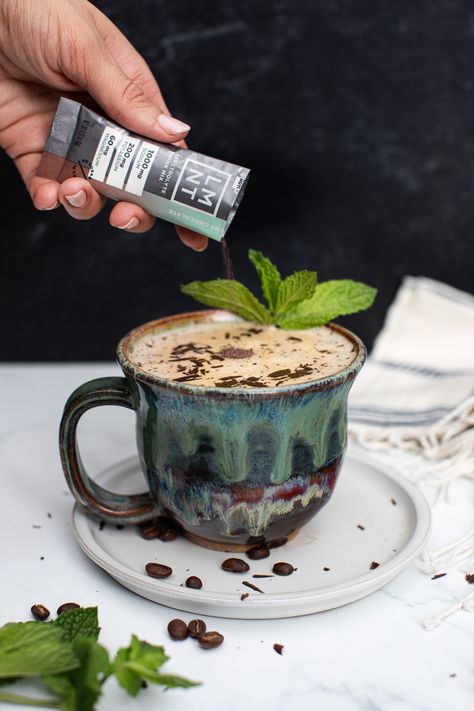 Peppermint Mocha | LMNT Electrolyte Recipes Lmnt Drink Recipes, Electrolyte Recipes, Electrolyte Recipe, Mint Drink Recipe, Thm Drinks, Mint Drink, Healthy Hydration, Electrolyte Drink, Fancy Drinks