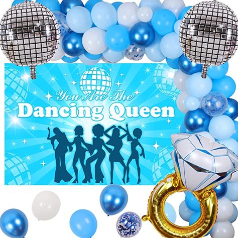 Including balloons, backdrop and arch. The perfect decor for your Mamma Mia hen! Hen Party Balloons, Balloons Backdrop, Bachelorette Balloons, Hen Party Decorations, Disco Bachelorette, 90s Fashion Outfits Hip Hop Party, Disco Theme, Bachelorette Party Outfit, Bachelorette Party Decorations