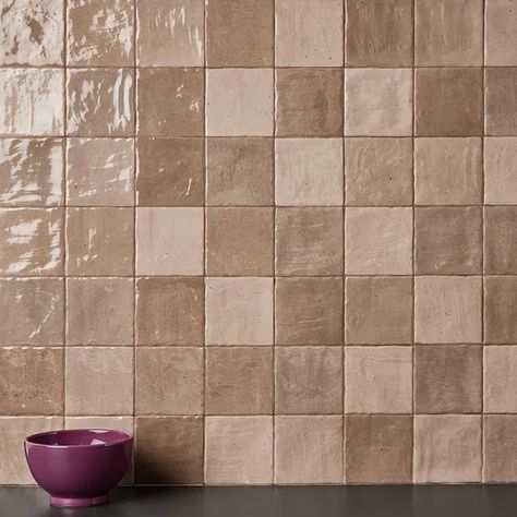 Sample-Portmore Taupe 4x4 Glazed Ceramic Tile | Tilebar.com Square Tile Backsplash, Glass Tile Shower, Glass Tiles Kitchen, Glass Tile Backsplash Kitchen, Glass Tile Bathroom, Rustic Tile, Tiles For Wall, Glazed Ceramic Tile, Glass Tile Backsplash