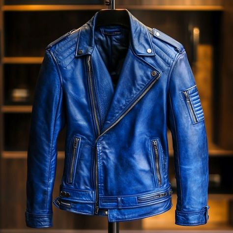 Blue Biker jacket for sale: 1)Original leather 2)Delivery available in all Countries. Blue Leather Jacket Outfit, Jacket Outfits Men, Blue Biker Jacket, Pose Stock, Leather Jacket Outfit Men, Blue Leather Jacket, Leather Jacket Outfits, All Countries, Outfits Men