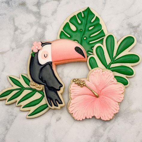 Kawaii Cookies, Fiesta Tropical, Summer Cookies, Pretty Cookies, Flamingo Party, Fancy Cookies, Creative Cookies, Flower Cookies, Animal Cookies