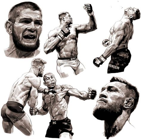 Seung eun kim on Instagram: “#kse332 #seungeunkim #drawing #sketch  #doodle #ufc #fighter #kabibnurmagomedov #conormcgregor #alistairovereem #francisngannou #josealdo” Seung Eun Kim, Korea Anime, Outfits Anime, Girl Eating, 얼굴 그리기, Ufc Fighters, Human Anatomy Art, Anatomy Sketches, Storyboard Artist